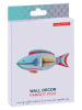 Studio ROOF 3D-Wanddekoration ''Parrotfish'' in Hellblau - (B)15,5 x (H)7 x (T)6 cm