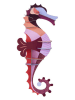 Studio ROOF 3D-Wanddekoration ''Seahorse'' in Lila - (B)5,5 x (H)11 x (T)3,1 cm