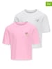 KIDS ONLY 2er-Set: Shirts "Rex" in Weiß/ Rosa