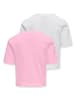 KIDS ONLY 2er-Set: Shirts "Rex" in Weiß/ Rosa