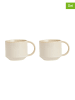 OYOY living design 2er-Set: Tassen ''Yuka'' in Creme - (B)8 x (H)7,5 x (T)11 cm