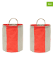 OYOY living design 2er-Set: Aufbewahrungskörbe "Kara" in Rot - (H)22 x  Ø 18 cm