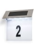 Lifa Living LED-zonne-huisnummerbord in zilver - (B)18,5 x (H)19 x (D)5 cm