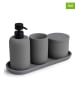 Lifa Living 4tlg. Badaccessoires-Set "Luxe" in Grau