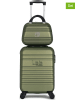 Les P´tites Bombes 2tlg. Set: Hardcase-Trolley und Beautycase "Aurelia" in Khaki