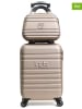 Les P´tites Bombes 2tlg. Set: Hardcase-Trolley und Beautycase "Aurelia" in Beige