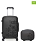 Les P´tites Bombes 2-delige set: hardcase-trolley en beautycase "Eleonor" zwart
