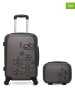 Les P´tites Bombes 2-delige set: hardcase-trolley en beautycase "Eleonor" antraciet