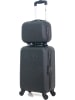 Les P´tites Bombes 2tlg. Set: Hardcase-Trolley und Beautycase "Francette-H" in Schwarz
