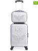 Les P´tites Bombes 2tlg. Set: Hardcase-Trolley und Beautycase "Francette-H" in Silber