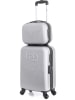 Les P´tites Bombes 2tlg. Set: Hardcase-Trolley und Beautycase "Francette-H" in Silber