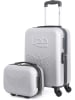 Les P´tites Bombes 2tlg. Set: Hardcase-Trolley und Beautycase "Francette-H" in Silber