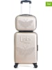 Les P´tites Bombes 2tlg. Set: Hardcase-Trolley und Beautycase "Francette-H" in Beige