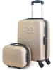 Les P´tites Bombes 2-delige set: hardcase-trolley en beautycase "Francette-H" beige