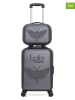 Les P´tites Bombes 2-delige set: hardcase-trolley en beautycase "Francette-H" grijs