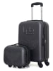 Les P´tites Bombes 2-delige set: hardcase-trolley en beautycase "Francette-H" grijs
