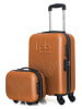 Les P´tites Bombes 2tlg. Set: Hardcase-Trolley und Beautycase "Francette-H" in Orange