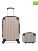 Les P´tites Bombes 2-delige set: hardcase-trolley en beautycase "Hambourg" beige