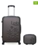Les P´tites Bombes 2tlg. Set: Hardcase-Trolley und Beautycase "Eleonor" in Anthrazit