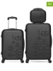 Les P´tites Bombes 3-delige set: hardcase-trolleys en beautycase "Eleonor" zwart