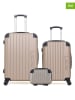 Les P´tites Bombes 3tlg. Set: Hardcase-Trolleys und Beautycase "Hambourg" in Beige