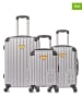 Les P´tites Bombes 3-delige hardcase-trolleyset zilverkleurig