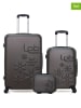 Les P´tites Bombes 3-delige set: hardcase-trolleys en beautycase "Eleonor" antraciet