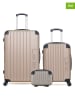 Les P´tites Bombes 3-delige set: hardcase-trolleys en beautycase "Hmabourg" beige