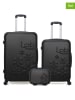 Les P´tites Bombes 3-delige set: hardcase-trolleys en beautycase "Eleonor" zwart