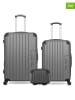 Les P´tites Bombes 3-delige set: hardcase-trolleys en beautycase "Hambourg" antraciet