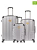 Les P´tites Bombes 3-delige hardcase-trolleyset zilverkleurig