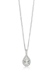 Revoni Witgouden ketting met diamanten hanger - (L)45 cm