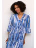 Kaffe Jurk blauw/wit