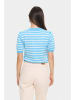 SAINT TROPEZ Pullover in Hellblau/ Weiß