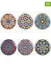 Villa d´Este Talerze (6 szt.) "Marrakech" ze wzorem na owoce - Ø 22 cm
