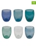 Villa d´Este 6-delige set: glazen "Acapulco" blauw - 300 ml