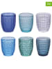 Villa d´Este 6er-Set: Gläser "Ocean" in Blau/ Transparent - 320 ml