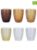 Villa d´Este 6-delige set: glazen "Imperial" meerkleurig - 300 ml