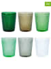 Villa d´Este 6-delige set: glazen "Honey" groen/transparant - 300 ml