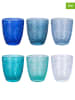 Villa d´Este 6er-Set: Gläser "Granada" in Blau/ Transparent - 300 ml