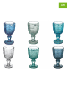 Villa d´Este 6er-Set: Weingläser "Syrah" in Blau/ Transparent - 230 ml