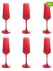 Villa d´Este 6er-Set: Sektgläser in Rot - 250 ml