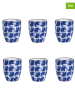 Villa d´Este 6-delige set: koffiebekers "Confusion" blauw - 90 ml