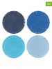Villa d´Este 4er-Set: Tischsets in Hellblau/ Blau/ Dunkelblau - Ø 38 cm