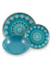 Villa d´Este 18-delig tafelservies "Cala Jondal" lichtblauw/turquoise