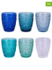 Villa d´Este 6-delige set: glazen "Imperial" blauw/transparant - 300 ml