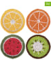 Villa d´Este 4er-Set: Untersetzer "Fruit" in Bunt - Ø 10 cm