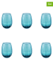 Villa d´Este 6er- Set: Wassergläser "Shiraz" in Blau - 525 ml