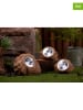 lumisky 3-delige set: ledsolarlampen "Rocky" lichtbruin
