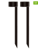 lumisky 2er-Set: Solar-Gartenstecker "Forty" in Schwarz - (H)30 x Ø 7,6 cm